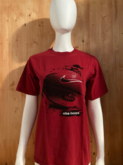 NIKE "HOOPS" BASKETBALL Graphic Print Kids Youth Unisex T-Shirt Tee Shirt L Lrg Large Red Shirt