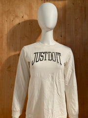 NIKE "JUST DO IT" Graphic Print Kids Youth Unisex T-Shirt Tee Shirt L Lrg Large White Long Sleeve Shirt