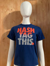 NIKE "HASHTAG THIS" Graphic Print Kids Youth Unisex T-Shirt Tee Shirt M MD Medium Blue Shirt