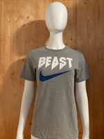 NIKE "BEAST" DRI FIT ATHLETIC CUT Graphic Print The Nike Tee Kids Youth Unisex T-Shirt Tee Shirt XL Xtra Extra Large Gray Shirt