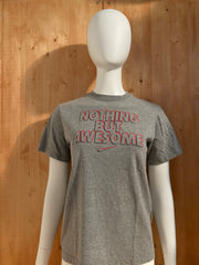 NIKE "NOTHING BUT AWESOME" Graphic Print Kids Youth Unisex T-Shirt Tee Shirt L Lrg Large Gray Shirt