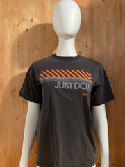 NIKE "JUST DO IT" Graphic Print Kids Youth Unisex T-Shirt Tee Shirt L Lrg Large Dark Gray Shirt