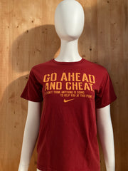 NIKE "GO AHEAD & CHEAT" I DON'T THINK ANYTHING IS GOING TO HELP YOU AT THIS POINT Graphic Print Kids Youth Unisex T-Shirt Tee Shirt M MD Medium Red Shirt