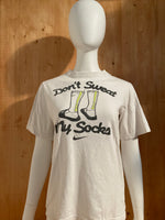 NIKE "DONT SWEAT MY SOCKS" Graphic Print Kids Youth Unisex T-Shirt Tee Shirt XL Xtra Extra Large White Shirt