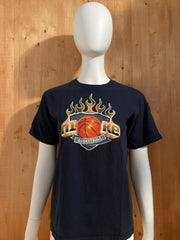 NIKE "BASKETBALL" Graphic Print Kids Youth Unisex T-Shirt Tee Shirt L Lrg Large Dark Blue Shirt