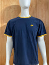 NIKE "SWOOSH" EMBROIDERED LOGO Adult T-Shirt Tee Shirt L Lrg Large Dark Blue Shirt