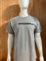 NIKE "BASEBALL" Graphic Print Adult T-Shirt Tee Shirt L Lrg Large Gray Shirt