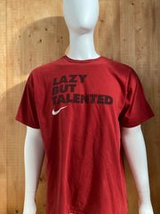 NIKE "LAZY BUT TALENTED" REGULAR FIT Graphic Print Adult T-Shirt Tee Shirt XL Extra Large Xtra Large Red Shirt