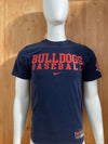 NIKE "BULLDOGS BASEBALL" DRI FIT Graphic Print Adult T-Shirt Tee Shirt S SM SMall Dark Blue Shirt