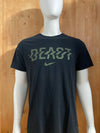 NIKE "BEAST" DRI FIT ATHLETIC CUT Graphic Print Adult The Nike Tee T-Shirt Tee Shirt XL Xtra Extra Large Black Shirt