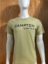 NIKE "CAMPTON UNITED" DRI FIT #1 Graphic Print Adult T-Shirt Tee Shirt S SM Small Khaki Shirt