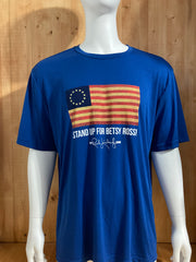 EB NETWORK "RUSH LIMBAUGH" STAND UP FOR BETSY ROSS Graphic Print Adult T-Shirt Tee Shirt 2XL XXL Blue Shirt
