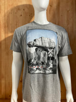 STAR WARS "AT-AT CROSSING" Graphic Print Adult T-Shirt Tee Shirt 2XL XXL Gray Shirt