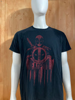 MARVEL "DEADPOOL" Graphic Print Adult T-Shirt Tee Shirt XL Xtra Extra Large Black Shirt
