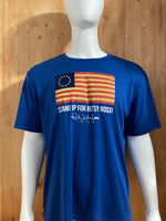 EB NETWORK "RUSH LIMBAUGH" STAND UP FOR BETSY ROSS Graphic Print Adult T-Shirt Tee Shirt XL Xtra Extra Large Blue Shirt