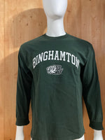 STEVE & BARRY'S "BINGHAMTON" Graphic Print Adult T-Shirt Tee Shirt L Lrg Large Green Long Sleeve Shirt