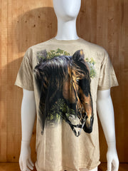 THE MOUNTAIN Graphic Print Adult Mens Men T-Shirt Tee Shirt XL Extra Xtra Large Tan Shirt