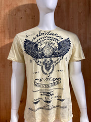 GUESS "LOS ANGELES" Graphic Print Adult T-Shirt Tee Shirt XL Extra Xtra Large Yellow Shirt