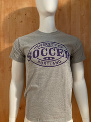 PORT & COMPANY "UNIVERISTY OF PORTLAND SOCCER" Graphic Print Adult S SM Small Gray T-Shirt Tee Shirt