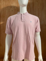 POLO RALPH LAUREN VINTAGE VTG 80s Adult T-Shirt Tee Shirt XL Extra Large Pink Polo Shirt