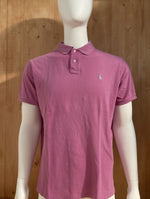 POLO RALPH LAUREN CUSTOM FIT VINTAGE VTG 80s Adult T-Shirt Tee Shirt XL Extra Large Magenta Polo Shirt
