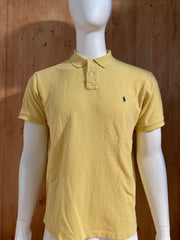 POLO RALPH LAUREN CUSTOM FIT VINTAGE VTG 80s Adult T-Shirt Tee Shirt XL Extra Large Yellow Polo Shirt