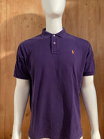 POLO RALPH LAUREN VINTAGE VTG 80s Adult T-Shirt Tee Shirt XL Extra Large Purple Polo Shirt