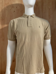 POLO RALPH LAUREN VINTAGE VTG 80s Adult Made In USA T-Shirt Tee Shirt M Medium MD Khaki Polo Shirt