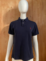 POLO RALPH LAUREN CUSTOM FIT VINTAGE VTG 80s Adult T-Shirt Tee Shirt S SMALL SM Dark Blue Polo Shirt