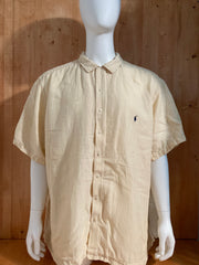 POLO RALPH LAUREN VINTAGE VTG 80s Adult T-Shirt Tee Shirt 4XB Big & Tall Light Yellow Polo Shirt