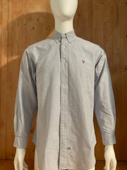 RALPH LAUREN VINTAGE VTG 80s Adult T-Shirt Tee Shirt L Large Lrg Striped Stripe Long Sleeve Shirt
