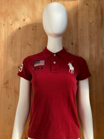 RALPH LAUREN "USA BEIJING 08 OLYMPICS" BIG PONY THE SKINNY POLO Adult T-Shirt Tee Shirt M Medium MD Red Polo Shirt