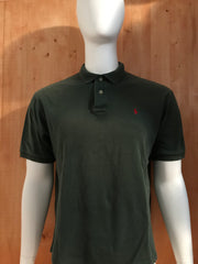 POLO RALPH LAUREN MADE IN USA VINTAGE VTG 80s SMALL PONY Adult T-Shirt Tee Shirt L Lrg Large Dark Green Polo
