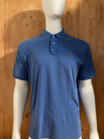 POLO RALPH LAUREN VINTAGE VTG 80s SMALL PONY Adult T-Shirt Tee Shirt L Lrg Large Blue Polo