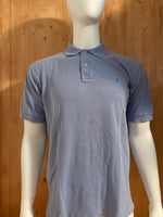 POLO RALPH LAUREN VINTAGE VTG 80s SMALL PONY Adult T-Shirt Tee Shirt L Lrg Large Blue Polo