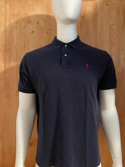 POLO RALPH LAUREN VINTAGE VTG 80s SMALL PONY Adult T-Shirt Tee Shirt L Lrg Large Dark Blue Polo