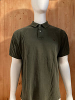 POLO RALPH LAUREN VINTAGE VTG 80s SMALL PONY Adult T-Shirt Tee Shirt L Lrg Large Dark Green Polo