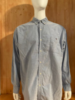 RALPH LAUREN JEANS COMPANY VINTAGE VTG 90s Adult T-Shirt Tee Shirt XXL 2XL Light Blue Long Sleeve Button Down Shirt