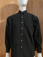 RALPH LAUREN BLAKE SMALL PONY Adult T-Shirt Tee Shirt L Lrg Large Black Long Sleeve Button Down Shirt