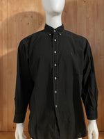 RALPH LAUREN YARMOUTH SMALL PONY Adult T-Shirt Tee Shirt L Lrg Large Black Long Sleeve Button Down Shirt