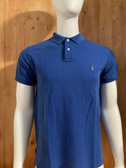 POLO RALPH LAUREN CUSTOM FIT VINTAGE VTG 80s SMALL PONY Adult T-Shirt Tee Shirt L Lrg Large Blue Polo