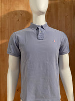 POLO RALPH LAUREN CUSTOM FIT VINTAGE VTG 80s SMALL PONY Adult T-Shirt Tee Shirt L Lrg Large Blue Violet Polo
