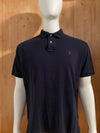 POLO RALPH LAUREN VINTAGE VTG 80s SMALL PONY Adult T-Shirt Tee Shirt L Lrg Large Dark Blue Polo