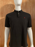 POLO RALPH LAUREN VINTAGE VTG 80s SMALL PONY Adult T-Shirt Tee Shirt L Lrg Large Black Polo