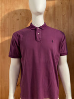 POLO RALPH LAUREN VINTAGE VTG 80s SMALL PONY Adult T-Shirt Tee Shirt L Lrg Large Purple Polo