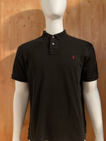 POLO RALPH LAUREN VINTAGE VTG 80s SMALL PONY Adult T-Shirt Tee Shirt L Lrg Large Black Polo