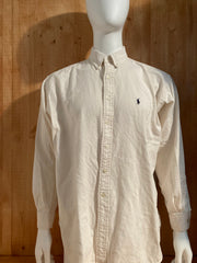 RALPH LAUREN BLAKE COLLECTION Adult T-Shirt Tee Shirt XL Xtra Extra Large White Long Sleeve Button Down Shirt