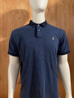 POLO RALPH LAUREN VINTAGE VTG 80s SMALL PONY Adult T-Shirt Tee Shirt L Lrg Large Dark Blue Polo