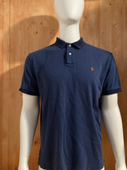 POLO RALPH LAUREN VINTAGE VTG 80s SMALL PONY Adult T-Shirt Tee Shirt L Lrg Large Dark Blue Polo