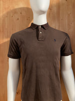 POLO RALPH LAUREN VINTAGE VTG 80s Adult T-Shirt Tee Shirt S SMALL SM Dark Brown Polo